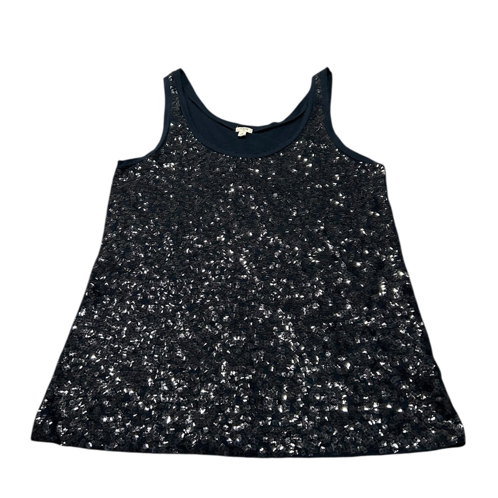 J. CREW navy sequin tank
